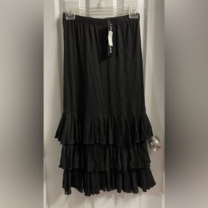 Elegant Black Ruffled Skirt